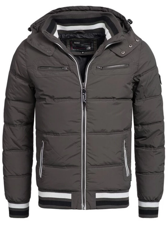 Foto van product INDICODE JEANS Winterjas 'Marlon' basaltgrijs / wit
