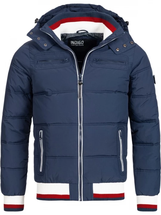 Foto van product INDICODE JEANS Winterjas 'Marlon' navy / vuurrood / natuurwit