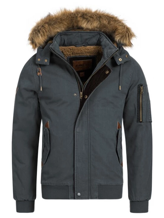 Foto van product INDICODE JEANS Winterjas 'Pennington' bruin / donkergrijs