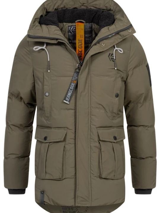 Foto van product INDICODE JEANS Winterjas ' Rene ' olijfgroen / zwart
