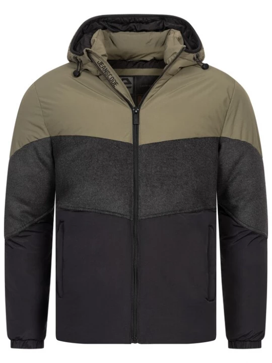Foto van product INDICODE JEANS Winterjas 'Urban' kaki / zwart