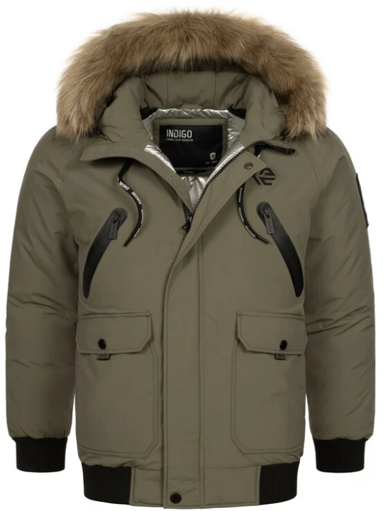 Foto van product INDICODE JEANS Winterjas ' Zakai ' bruin / groen / zwart