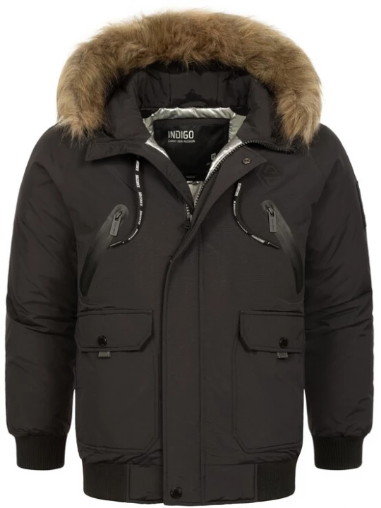 Foto van product INDICODE JEANS Winterjas ' Zakai ' bruin / zwart