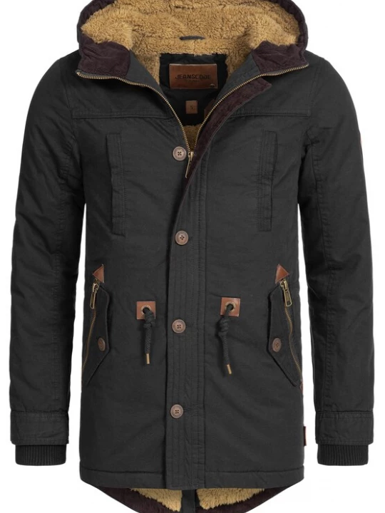 Foto van product INDICODE JEANS Winterparka 'Barge' roestbruin / honing / zwart