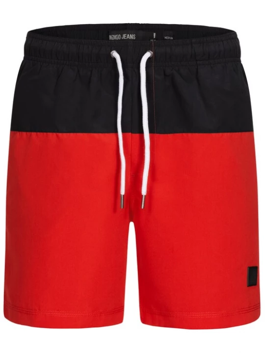 Foto van product INDICODE JEANS Zwemshorts 'Pruitt' vuurrood / zwart