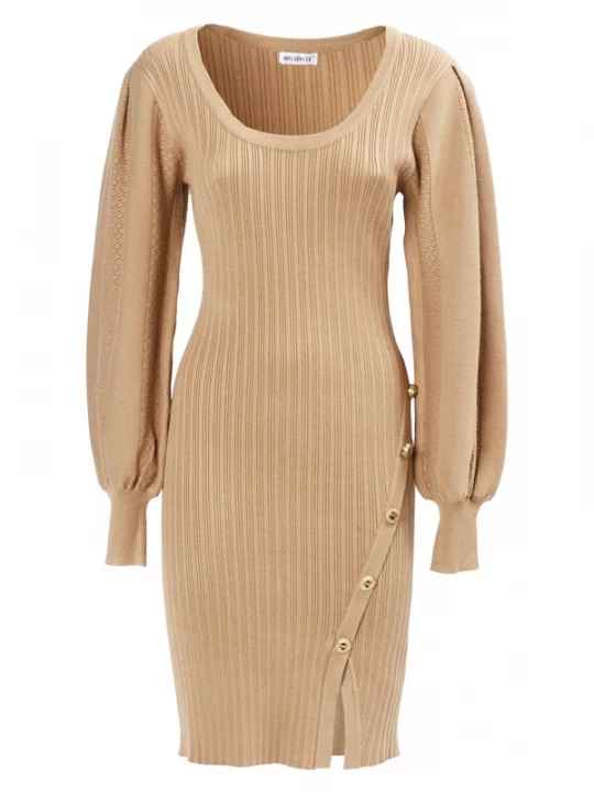 Foto van product Influencer Gebreide jurk camel