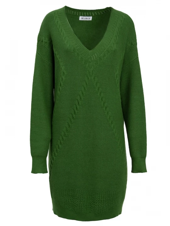 Foto van product Influencer Gebreide jurk groen