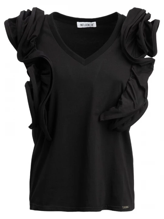 Foto van product Influencer Shirt 'Flounce' zwart