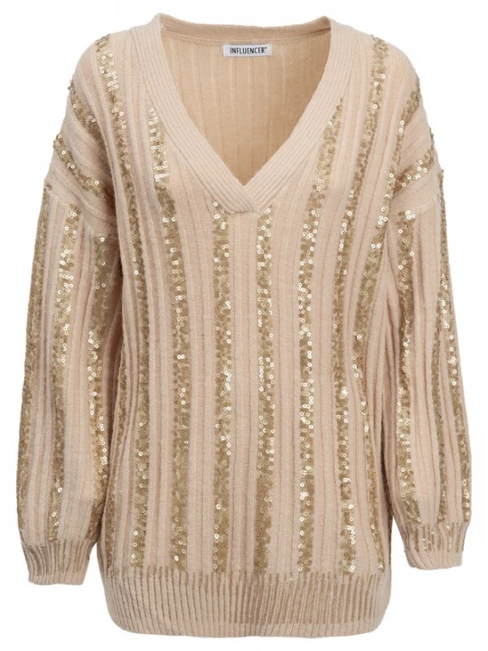 Foto van product Influencer Trui beige / goud
