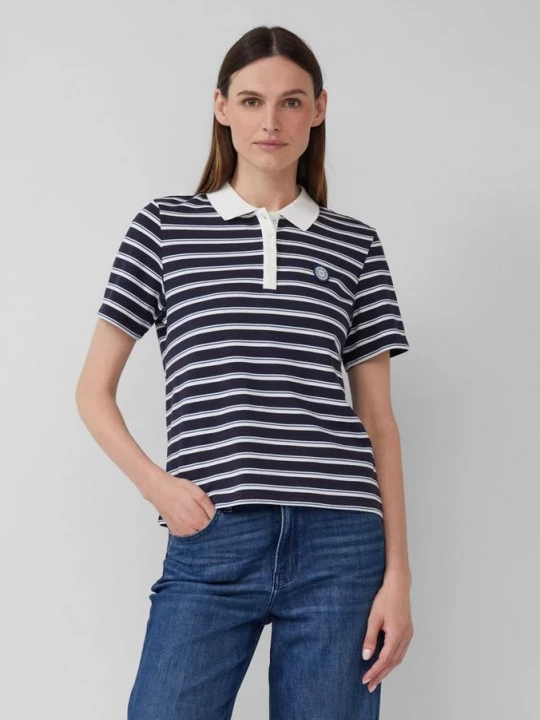 Foto van product Ingekorte piqué polo met patch s.Oliver blauw