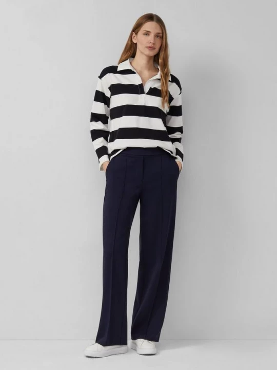 Foto van product Interlock jersey broek met elastische tailleband s.Oliver blauw