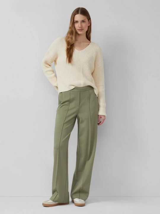 Foto van product Interlock jersey broek met elastische tailleband s.Oliver olijfgroen