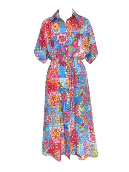 Foto van product Introvertie VIENNA Blousejurk 'Santorini Silk Shirt Dress' gemengde kleuren