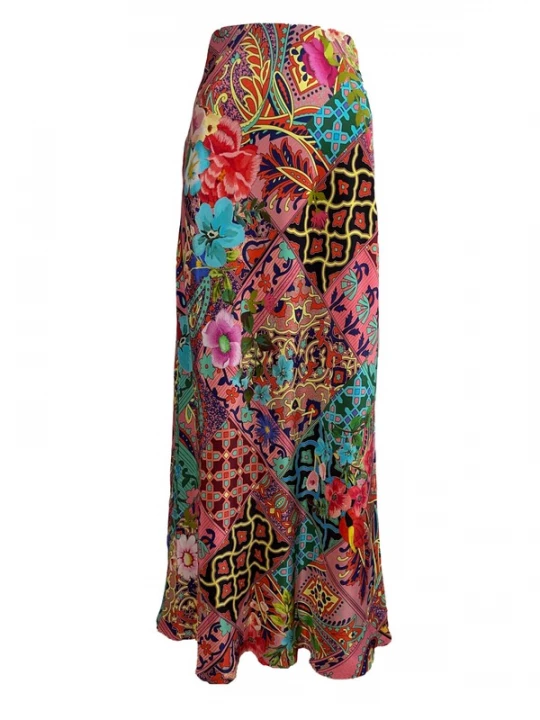Foto van product Introvertie VIENNA Rok 'Oia Bias Cut Silk Skirt' pink