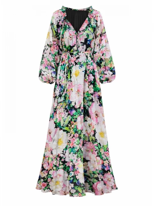 Foto van product Introvertie VIENNA Zomerjurk 'Alegria Kaftan Maxi Dress' gemengde kleuren