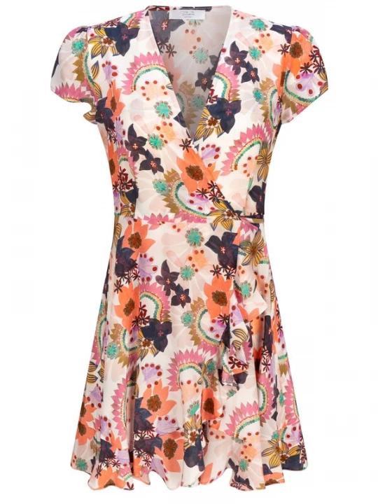 Foto van product Introvertie VIENNA Zomerjurk 'ALICE Silk Wrap Dress' gemengde kleuren