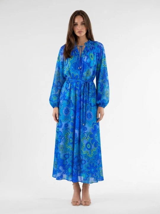 Foto van product Introvertie VIENNA Zomerjurk azuur / gemengde kleuren