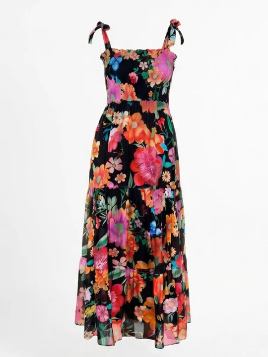 Foto van product Introvertie VIENNA Zomerjurk gemengde kleuren / zwart