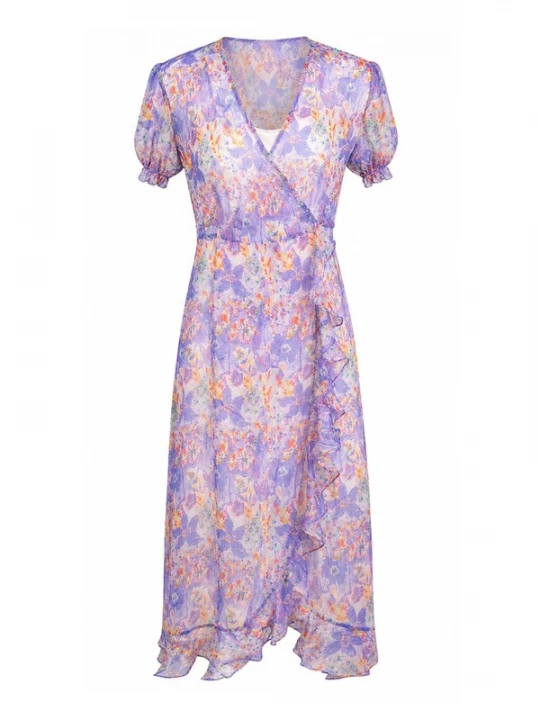 Foto van product Introvertie VIENNA Zomerjurk 'VIENNA Silk Wrap Dress' sering