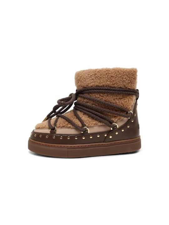 Foto van product INUIKII Snowboots 'CURLY ROCK' bruin / cappuccino / lichtbruin