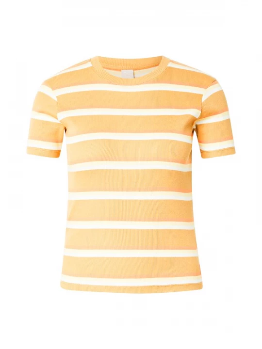 Foto van product Iriedaily Shirt 'Hedy' pasteelgeel / lichtoranje / wit