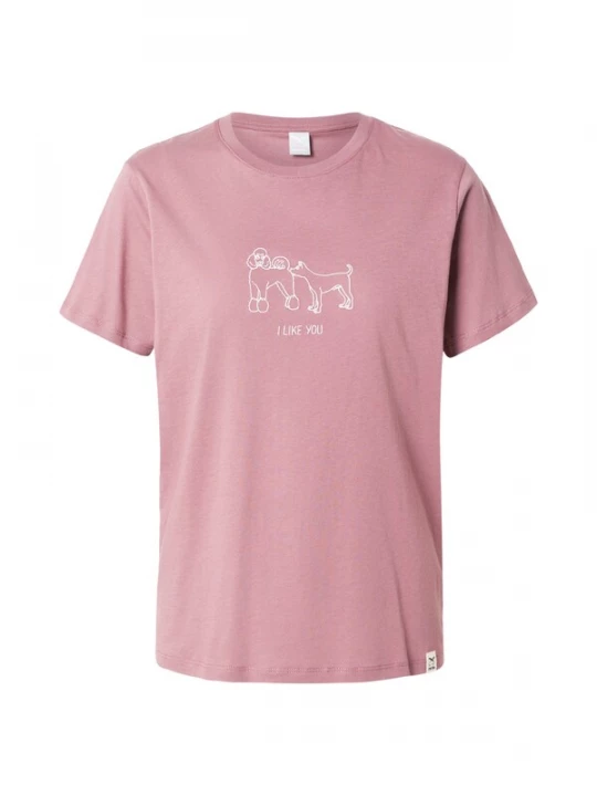 Foto van product Iriedaily Shirt 'I Like U' mauve / wit