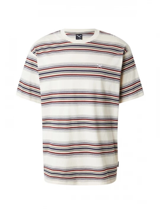 Foto van product Iriedaily Shirt 'Rayas' navy / taupe / bordeaux / wolwit