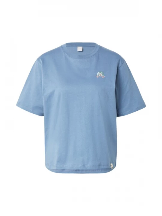 Foto van product Iriedaily Shirt 'Skate Heart' royal blue / koningsblauw / mintgroen / abrikoos / oudroze
