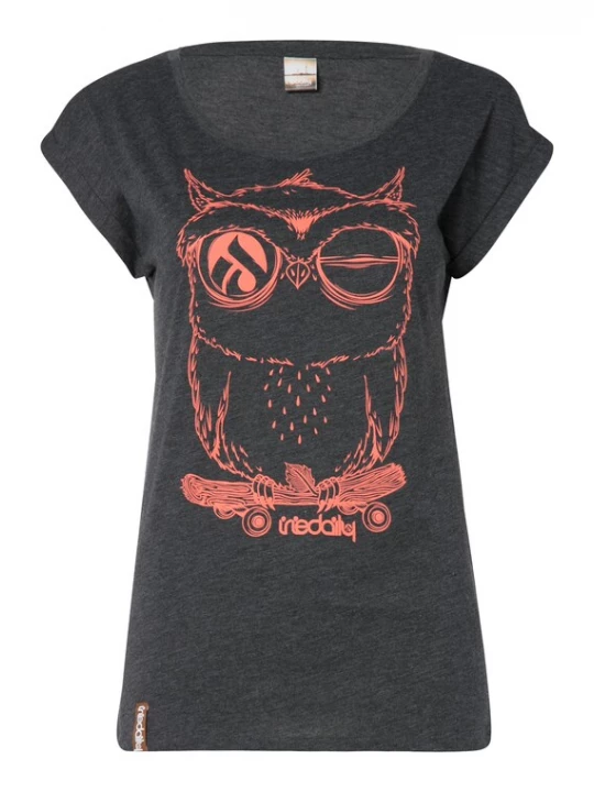 Foto van product Iriedaily Shirt 'Skateowl 2' antraciet / watermeloen rood