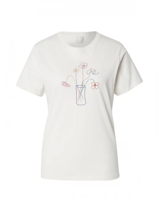 Foto van product Iriedaily Shirt 'Stitch Flowers' lavendel / oranje / rosa / wit