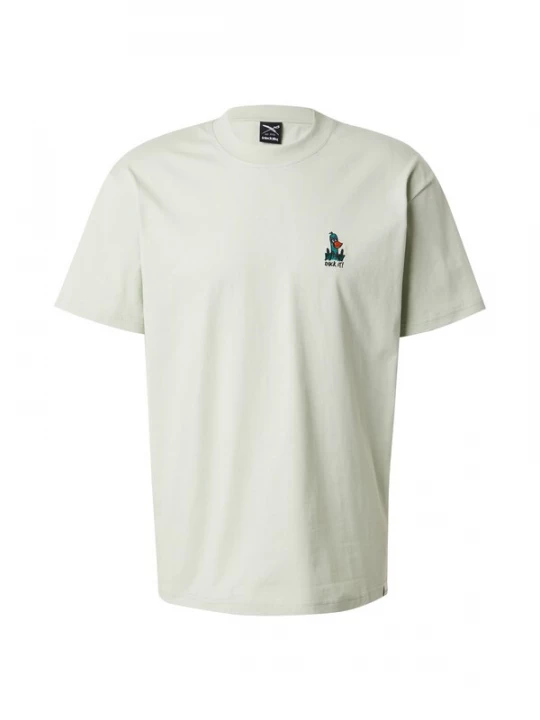 Foto van product Iriedaily Shirt 'What The Duck' turquoise / antraciet / pastelgroen / wit