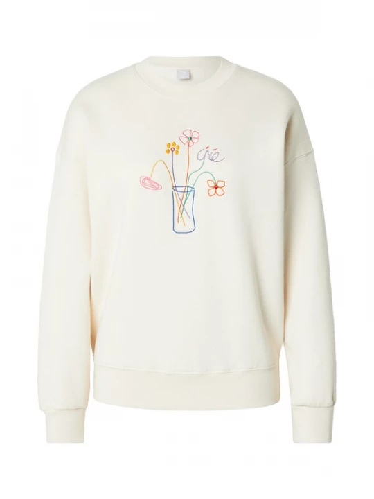 Foto van product Iriedaily Sweatshirt 'Stitch Flower' blauw / groen / rosa / natuurwit