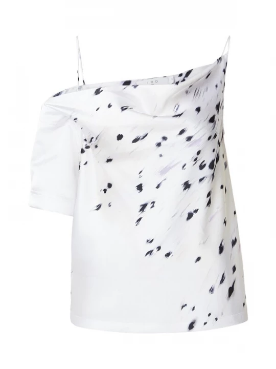 Foto van product IRO Shirt 'VENUZIA' lichtgrijs / zwart / wolwit