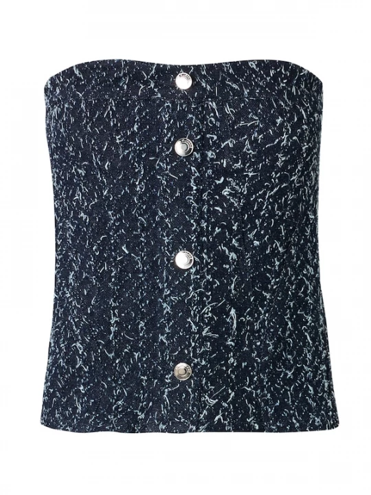 Foto van product IRO Top 'VANNY' blauw denim / donkerblauw