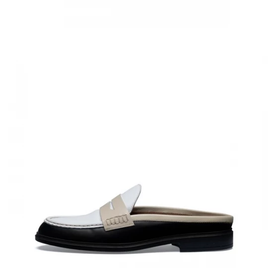 Foto van product Isabel Bernard Instappers beige / zwart / wit