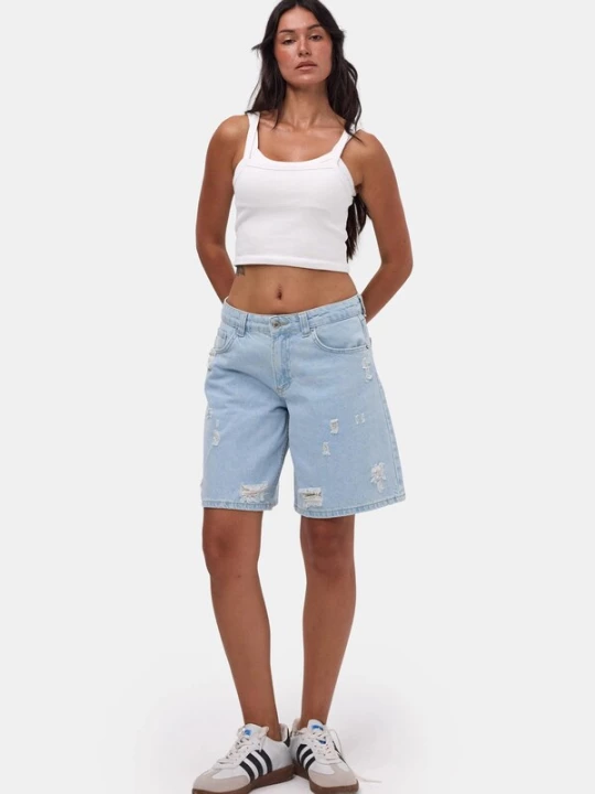 Foto van product IT'S BASIC Jeans 'BAGGY MINI DENIM SHORT' lichtblauw