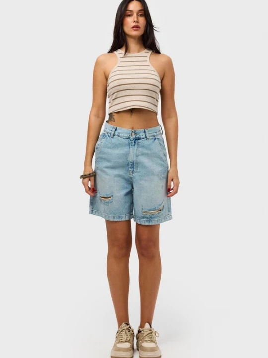 Foto van product IT'S BASIC Jeans 'BERMUDA DENIM SHORT' blauw denim