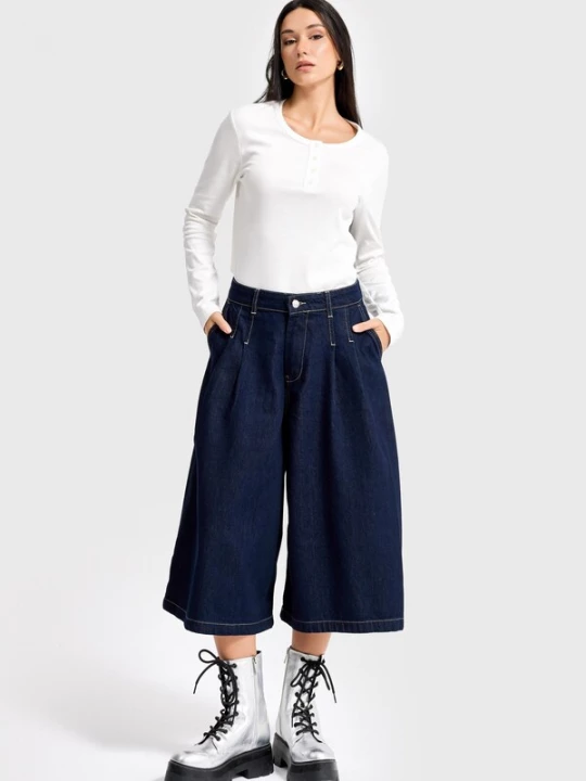 Foto van product IT'S BASIC Jeans 'BERMUDA DENIM SHORT' indigo