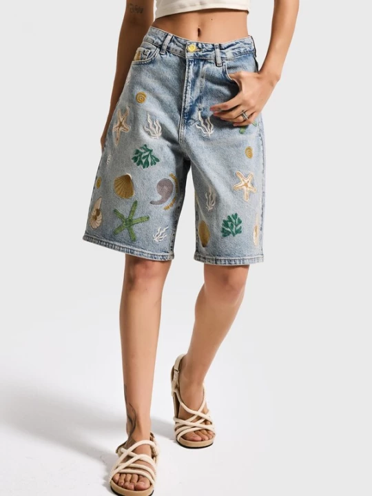 Foto van product IT'S BASIC Jeans 'BERMUDA DENIM SHORT' lichtblauw