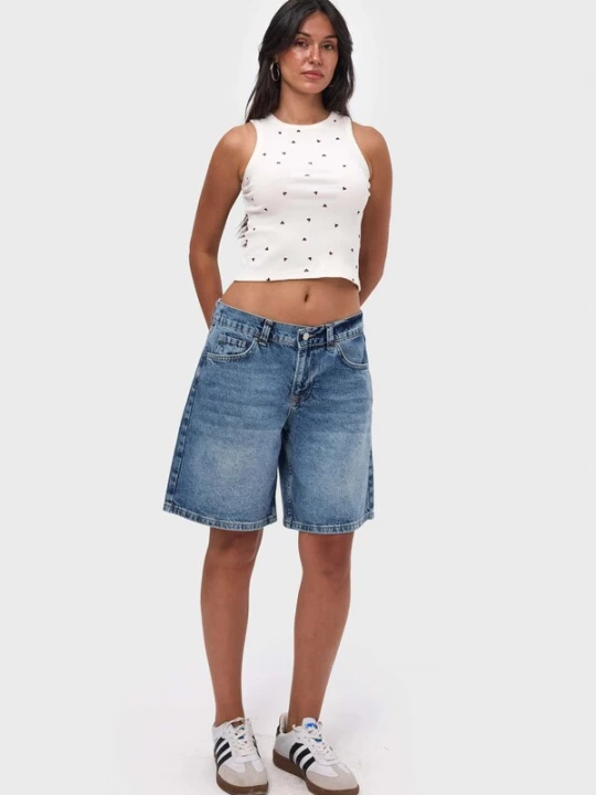 Foto van product IT'S BASIC Jeans 'ELASTICATED BAGGY DENIM SHORT' azuur