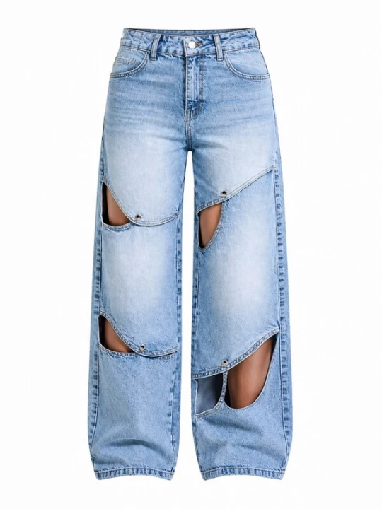 Foto van product IT'S BASIC Jeans 'LOOSE HIGH RISE JEANS (LENGHT 32)' aqua