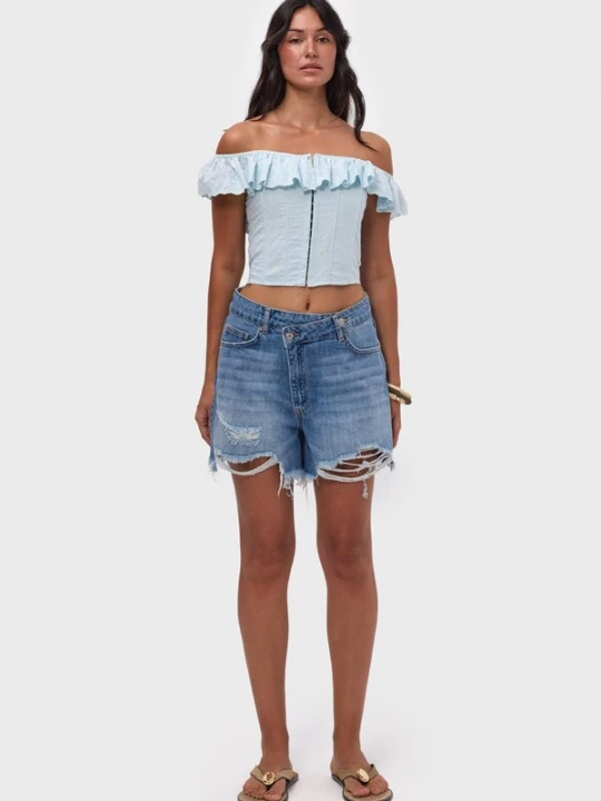 Foto van product IT'S BASIC Jeans 'MINI DENIM SHORT' azuur