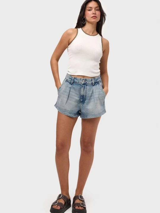 Foto van product IT'S BASIC Jeans 'MINI DENIM SHORT' duifblauw