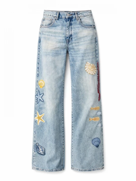 Foto van product IT'S BASIC Jeans 'PALAZZO MID RISE JEANS (Lenght 32)' aqua