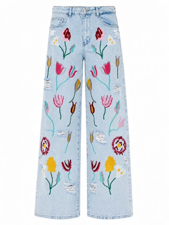 Foto van product IT'S BASIC Jeans 'PALAZZO MID RISE JEANS (Lenght 32)' lichtblauw