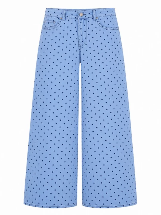 Foto van product IT'S BASIC Jeans 'POLKA PALAZZO LOW RISE JEANS' aqua