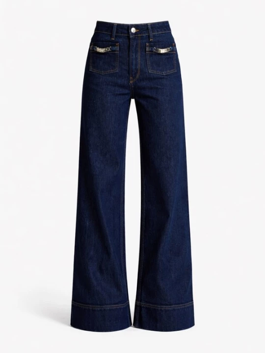 Foto van product IT'S BASIC Jeans 'WIDE MID RISE JEANS (Lenght 28)' indigo