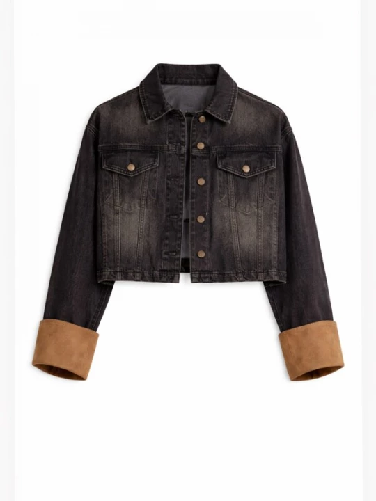 Foto van product IT'S BASIC Tussenjas 'Straight Denim Jacket' chocoladebruin