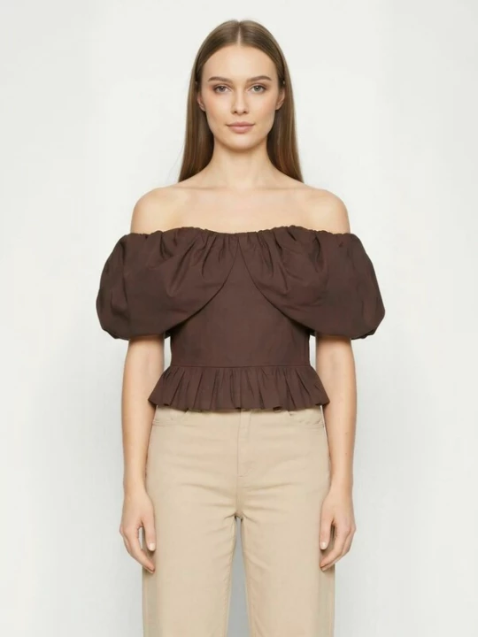 Foto van product ITS MAY Shirt ' Serena ' bruin