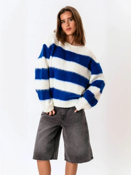 Foto van product ITS MAY Trui ' Striped ' wit